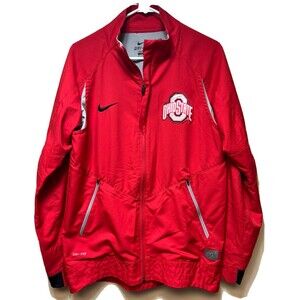 Nike Mens Ohio State Buckeyes Hyper Elite Full Zip Dri-Fit Jacket Red Size Med